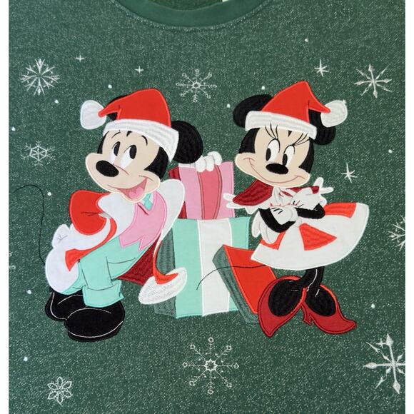 Disney Parks Santa Mickey & Minnie Mouse Holiday Pullover Sweatshirt W’s 2X - Picture 4 of 6
